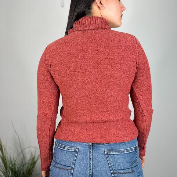 Sundance Burnt Orange Red Ribbed Turtleneck Sweater - Picture 4 of 8